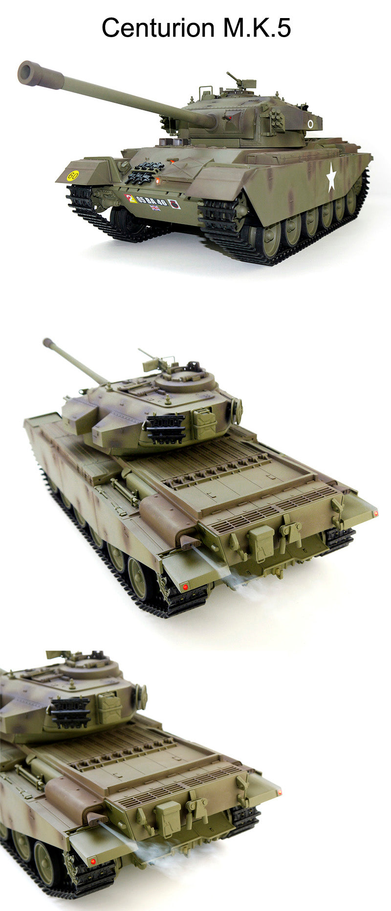 TONGDE Centurion MK5 1/16 Scale Battle Tank - Plastic Tracks
