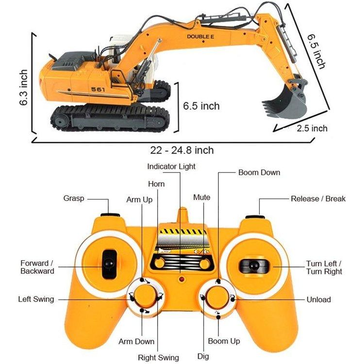 2.4GHz RTR RC Construction - 1/16th Scale Excavator