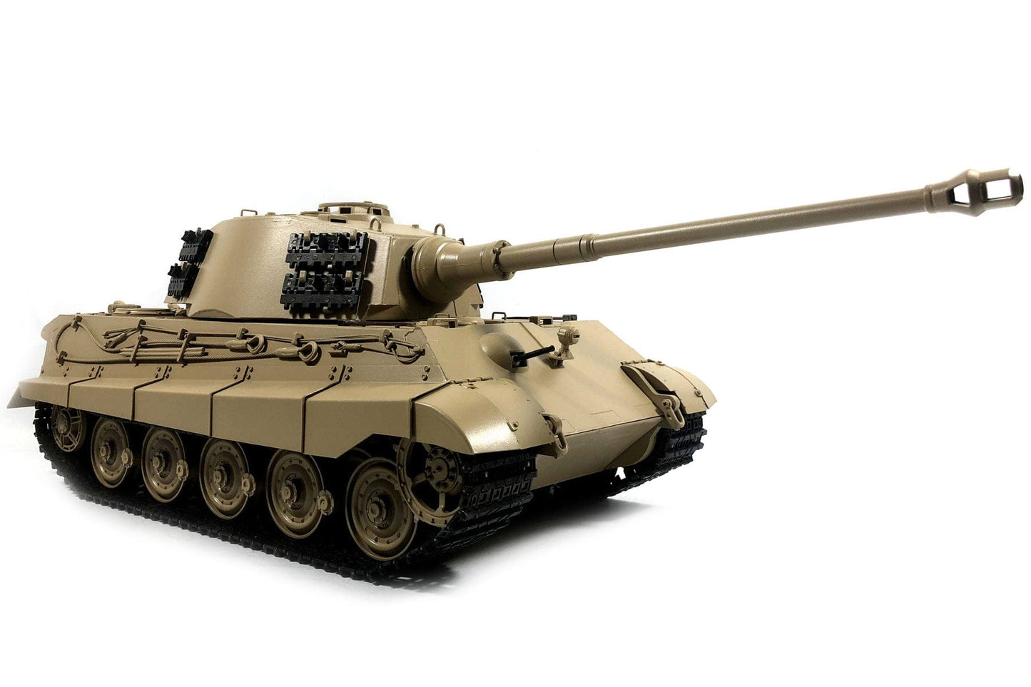 Airsoft Mato German King Tiger Desert Yellow Metal 1/16 Scale Heavy Battle Tank RTR