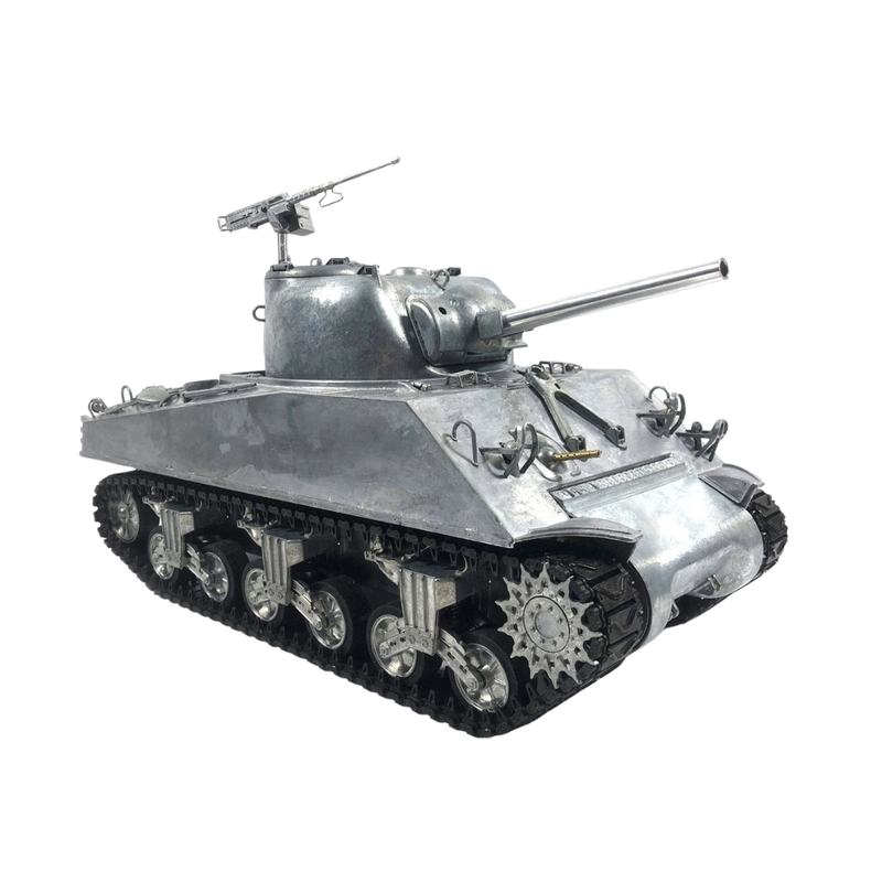 Airsoft Mato M4A3 75W Sherman Unpainted Metal 1/16 Scale Tank with T49W Duckbill Tracks RTR