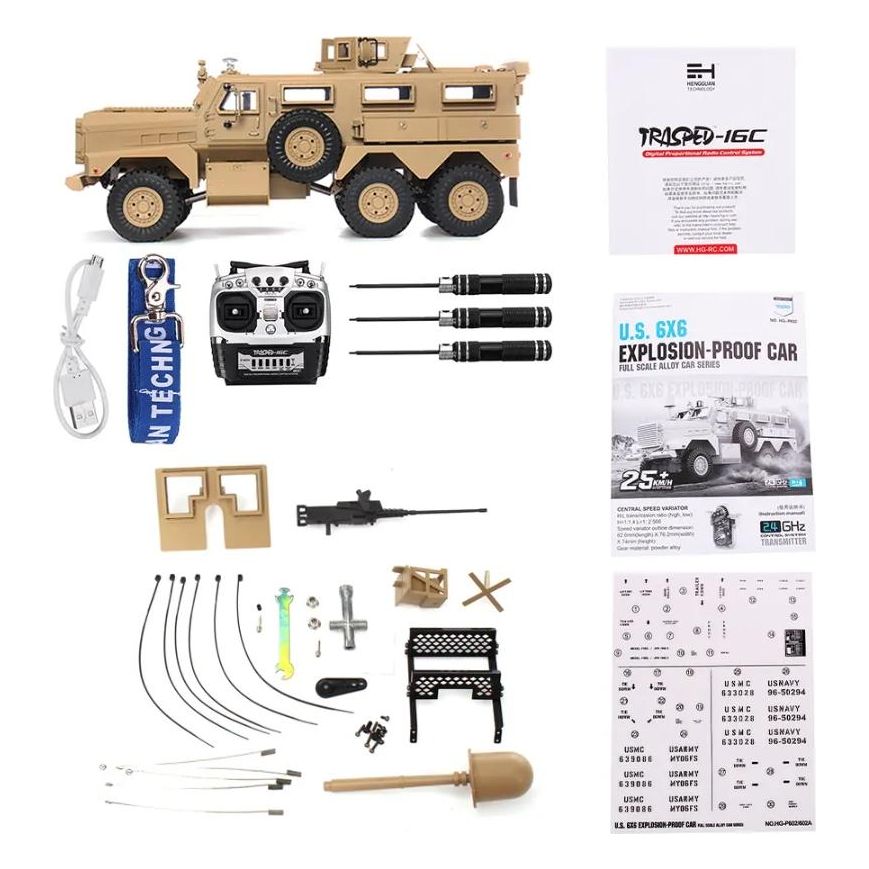 1/12th Scale HG-P602 MRAP Explosion Proof Truck Upgraded ARTR