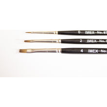 Load image into Gallery viewer, IMEX Natural &amp; Synthetic Hair Flat Tip Brushes (Pick Size)
