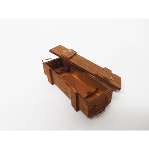 Wooden Ammo Crate w/ x2 Brass Shells